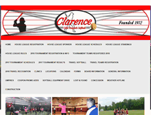 Tablet Screenshot of clarencegirlssoftball.com